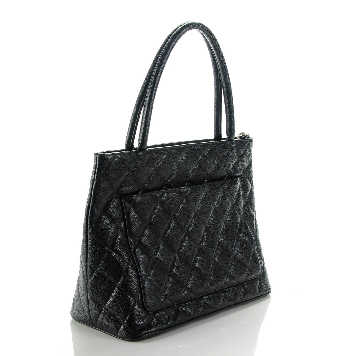 Caviar Quilted Medallion Tote Black