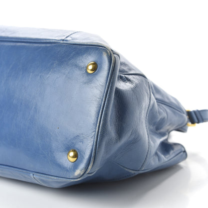 Miu Miu Vitello Shine Top Handle Satchel Laguna 7 of 9