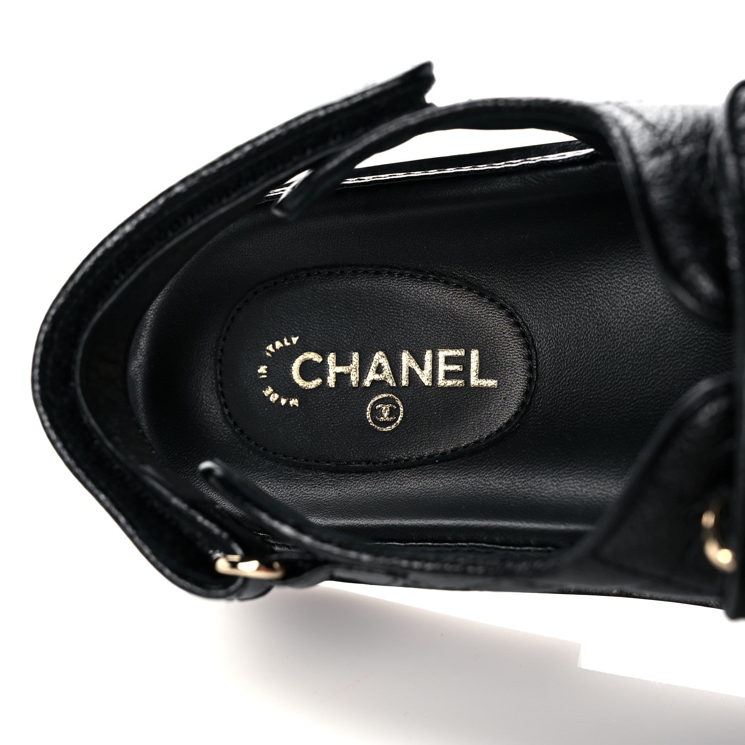 Chanel Grained Calfskin Velcro Dad Sandals 41 Black 7 of 8