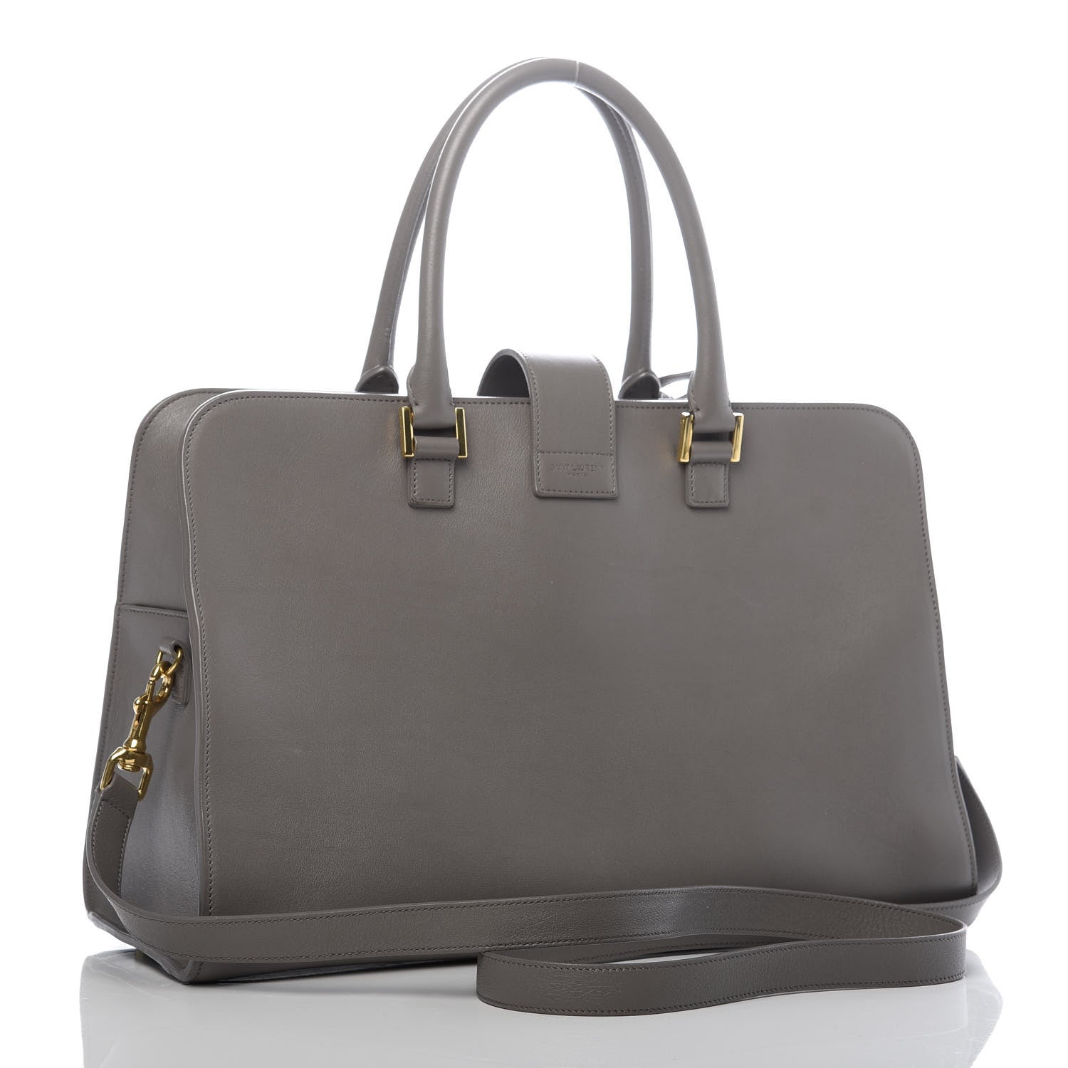 Saint Laurent Smooth Calfskin Medium Monogram Cabas Fog 4 of 12