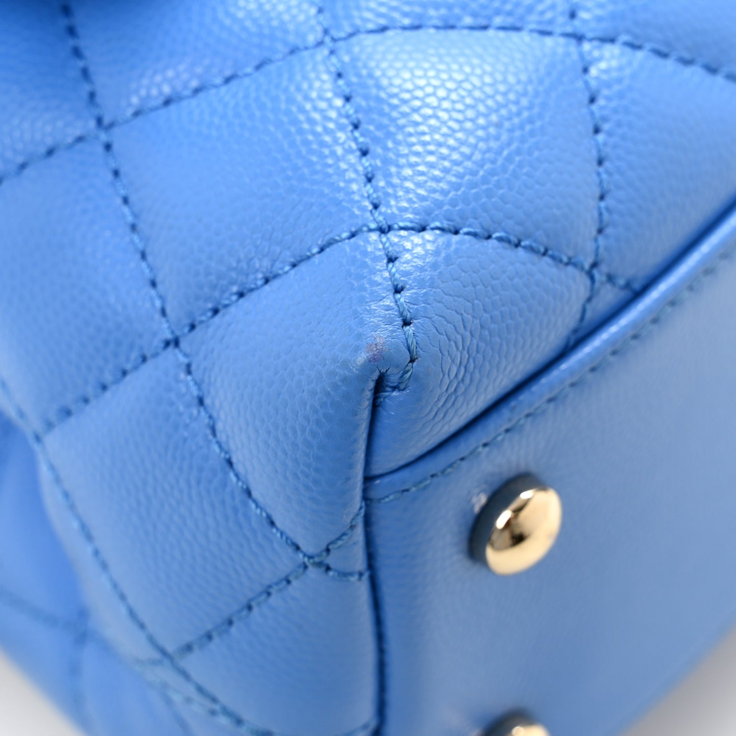 Caviar Quilted Mini Coco Handle Flap Blue