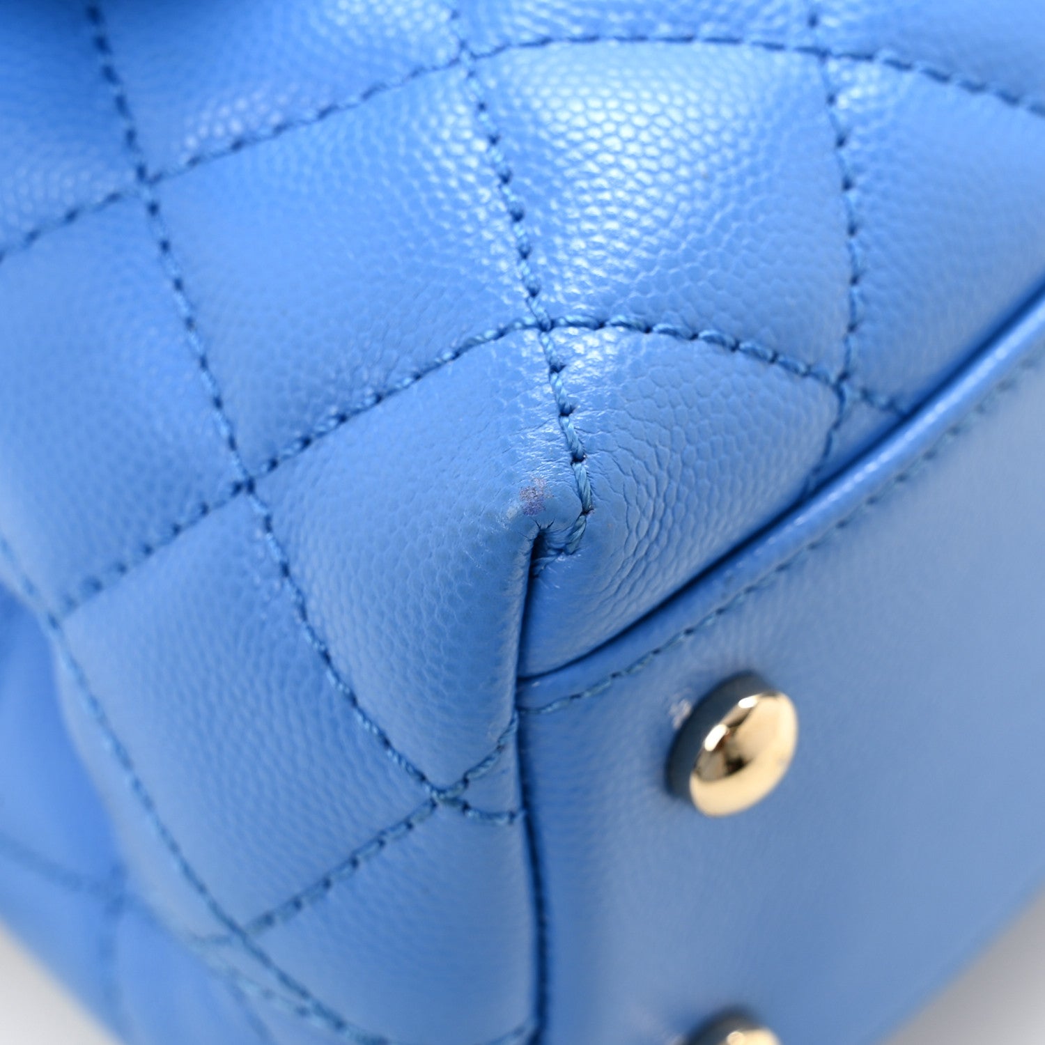 Chanel Caviar Quilted Mini Coco Handle Flap Blue 11 of 12