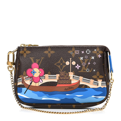 Louis Vuitton Monogram 2019 Christmas Animation Mini Venice Pochette Accessories Blue 1 of 4