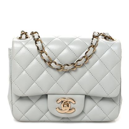Chanel Lambskin Quilted Mini Square Flap Light Grey 1 of 9