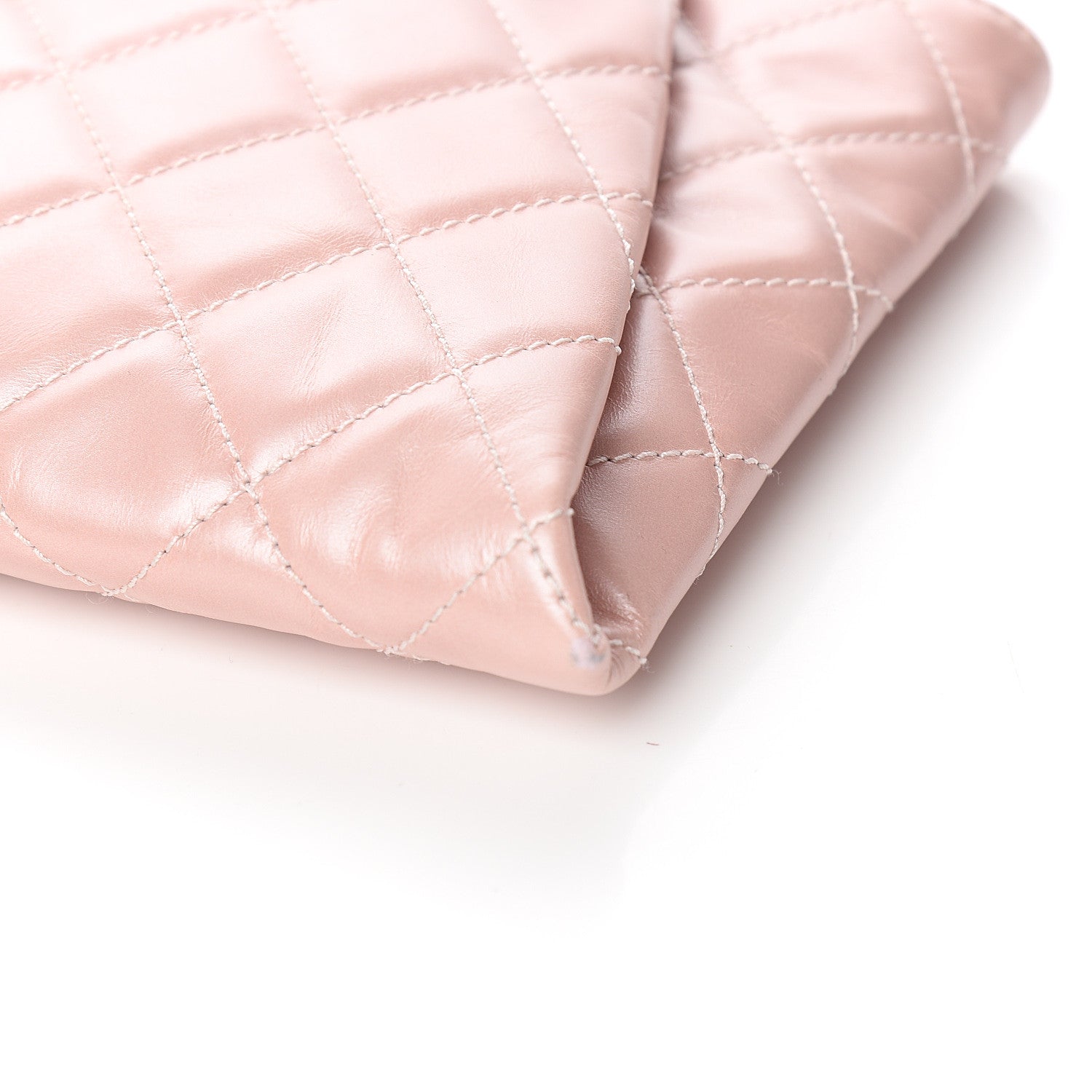 Chanel Glazed Calfskin Quilted Coco Pleats Clutch Light Pink 9 of 11