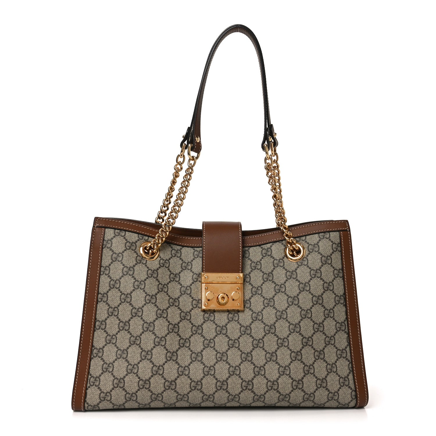 Gucci GG Supreme Monogram Medium Padlock Tote Beige Cuir 1 of 10