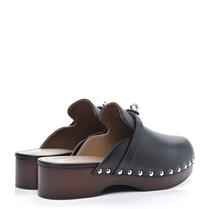 Hermes Calfskin Carlotta Mules 37 Black 4 of 8