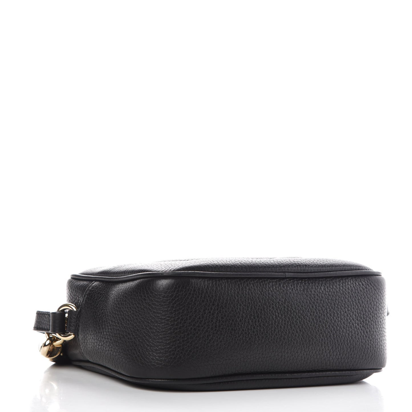 Pebbled Calfskin Small Soho Disco Bag Black