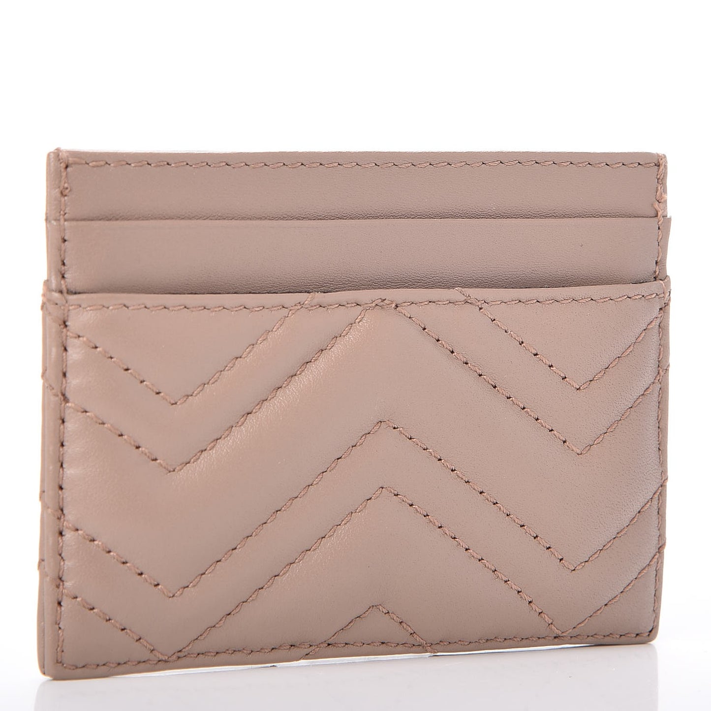 Calfskin Matelasse GG Marmont Card Holder Porcelain Rose