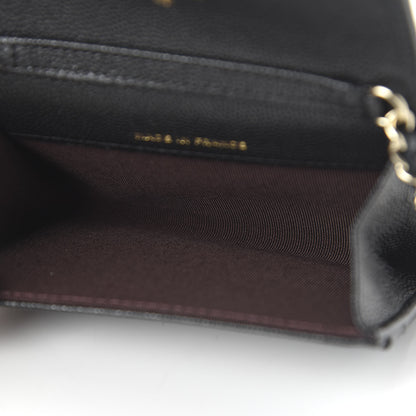 Chanel Caviar Quilted Flap Card Holder On Chain Black 5 of 12