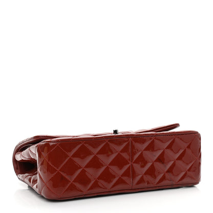 Chanel Patent Quilted Jumbo Double Flap Red 3 of 11