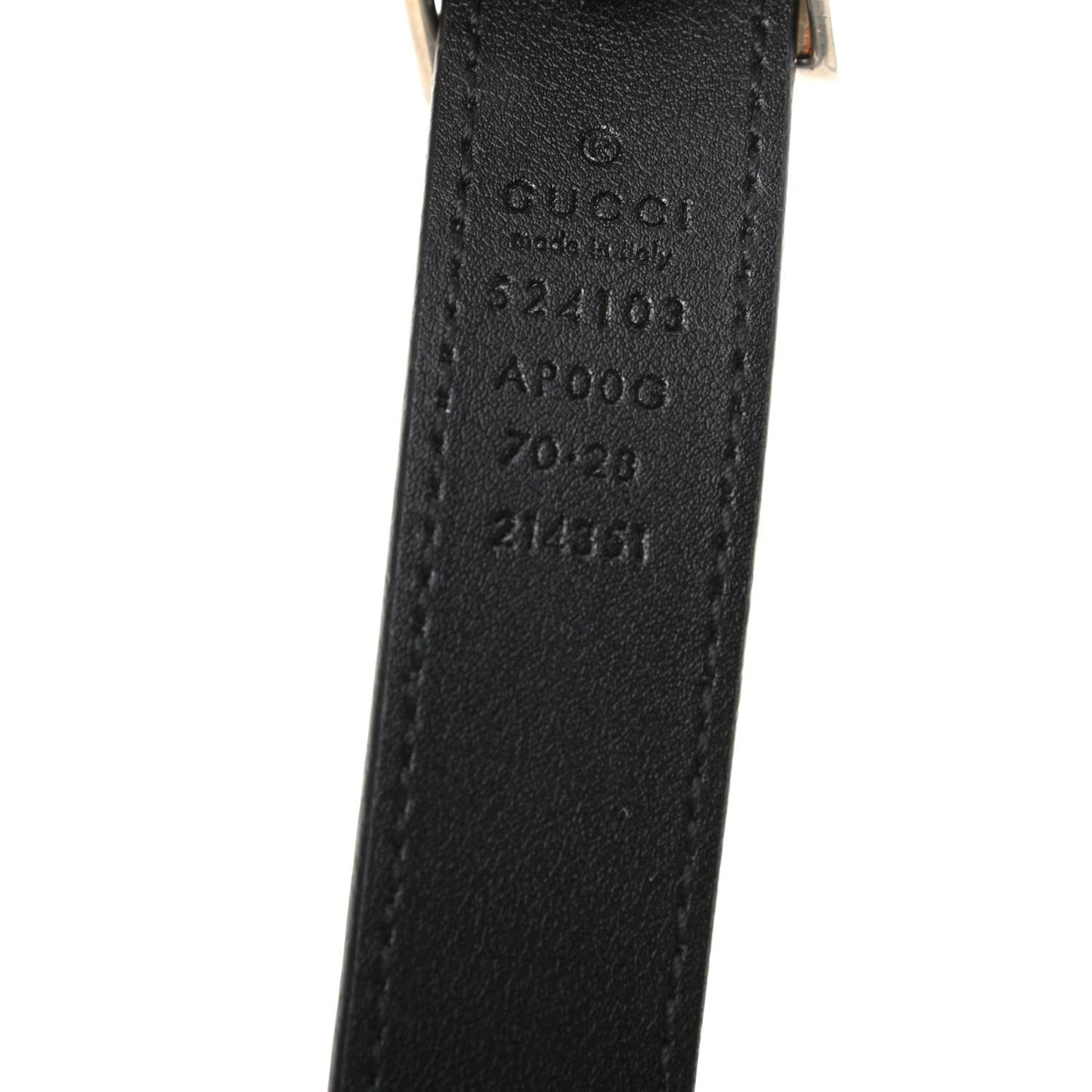 Moon Calfskin Torchon Double G 25mm Belt 75 30 Black