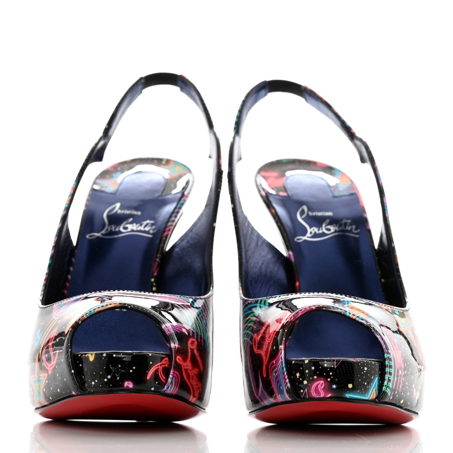 Patent Starlight Hot Chick Slingback Alta 120 Pumps 37.5 Multicolor