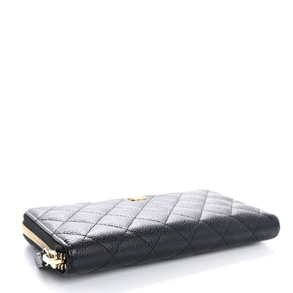 Chanel Caviar Quilted Large Gusset Zip Around Wallet Black 4 of 13