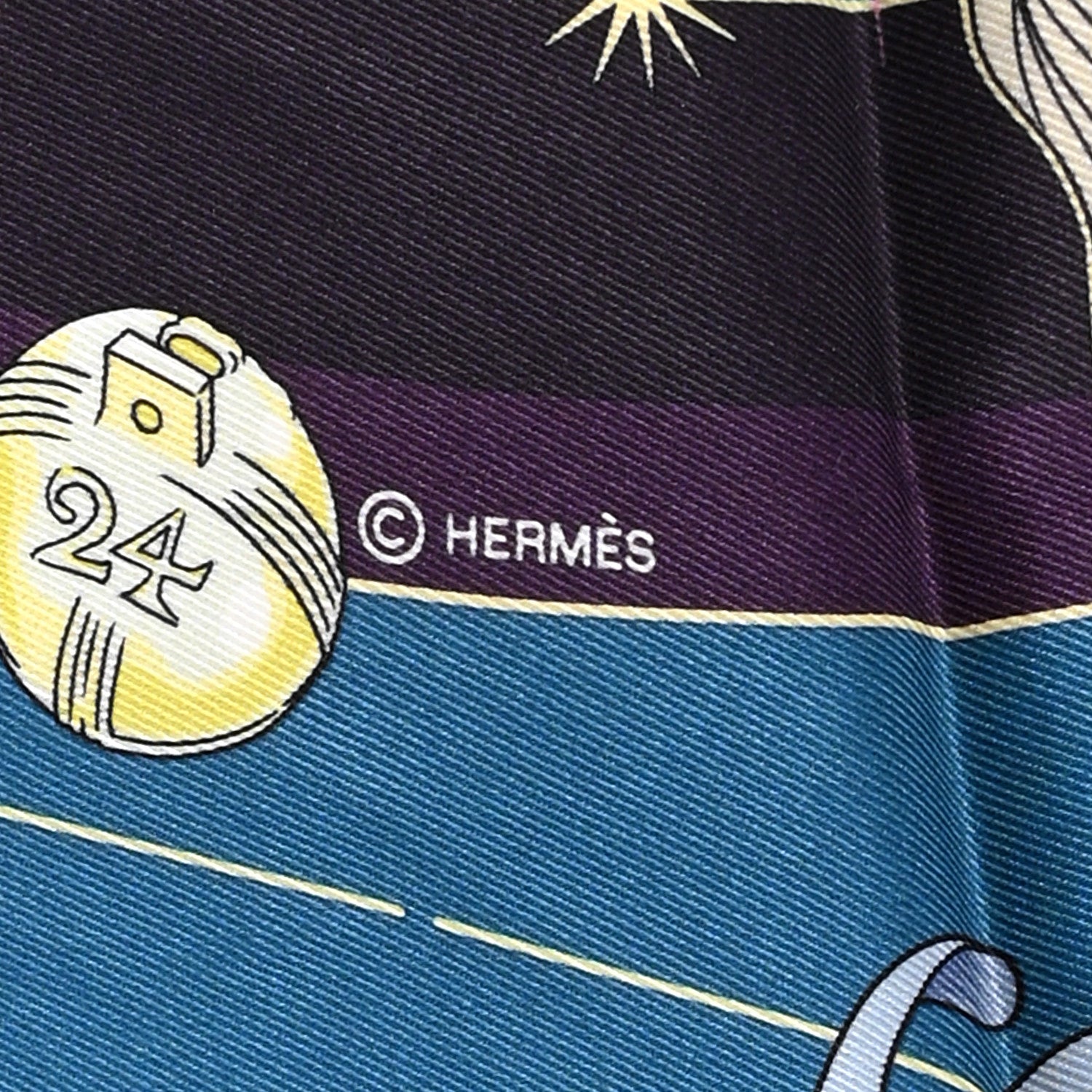 Hermes Silk Chorus Stellarum Scarf 70 Rose Bleu Cobalt 5 of 5