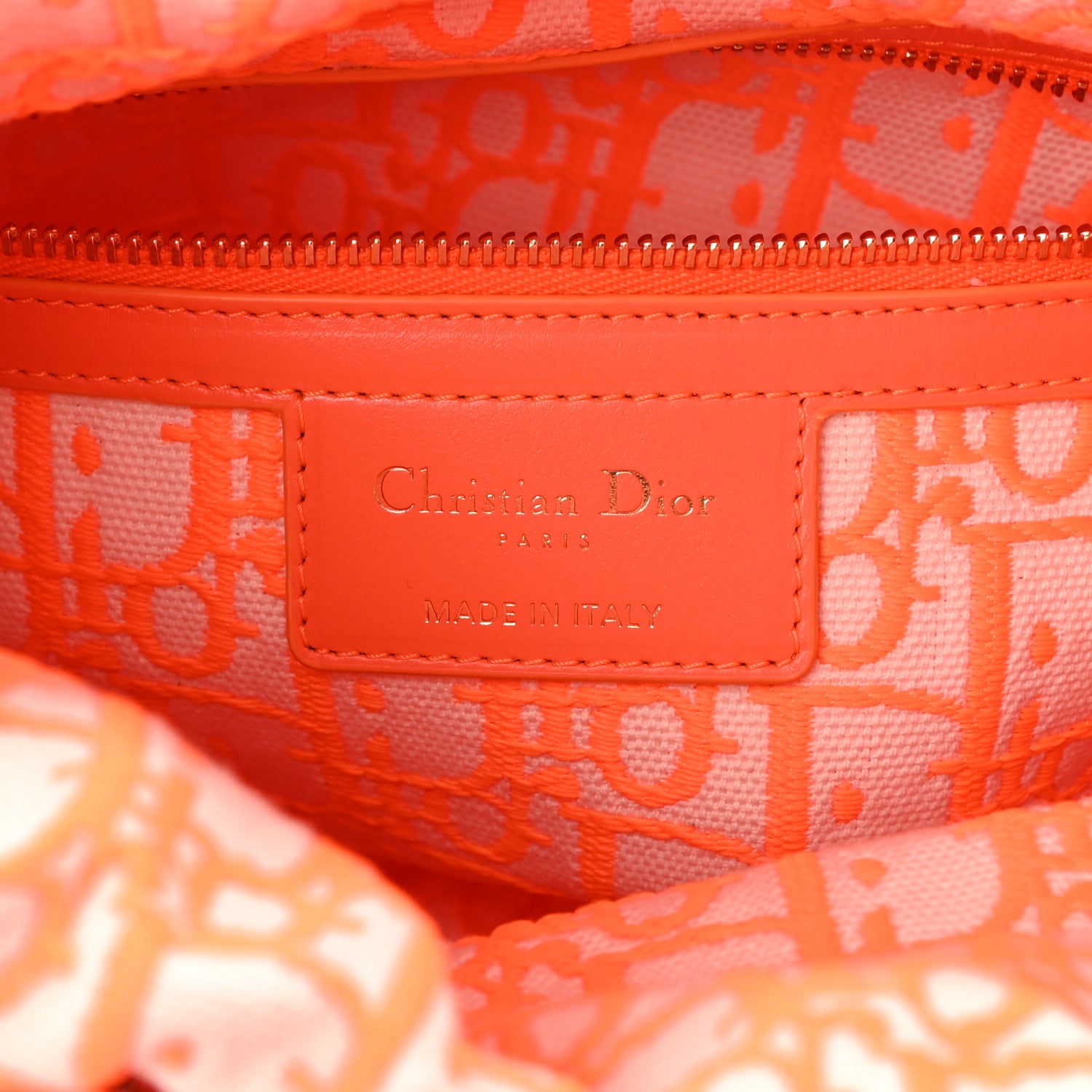Christian Dior Wicker Oblique Medium Lady Dior Bag Fluorescent Orange 6 of 10