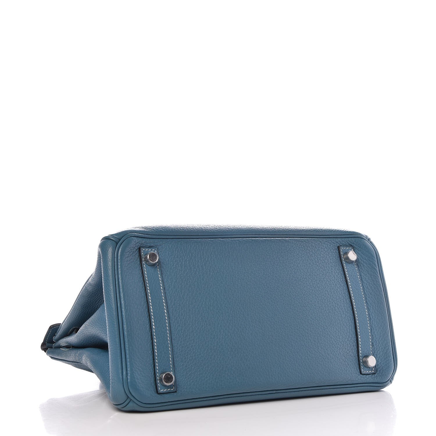 Hermes Taurillon Clemence Birkin 30 Blue Jean 4 of 8