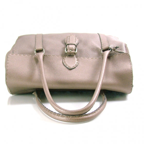 Fendi Calfskin Romano Selleria Linda Satchel Silver 4 of 12