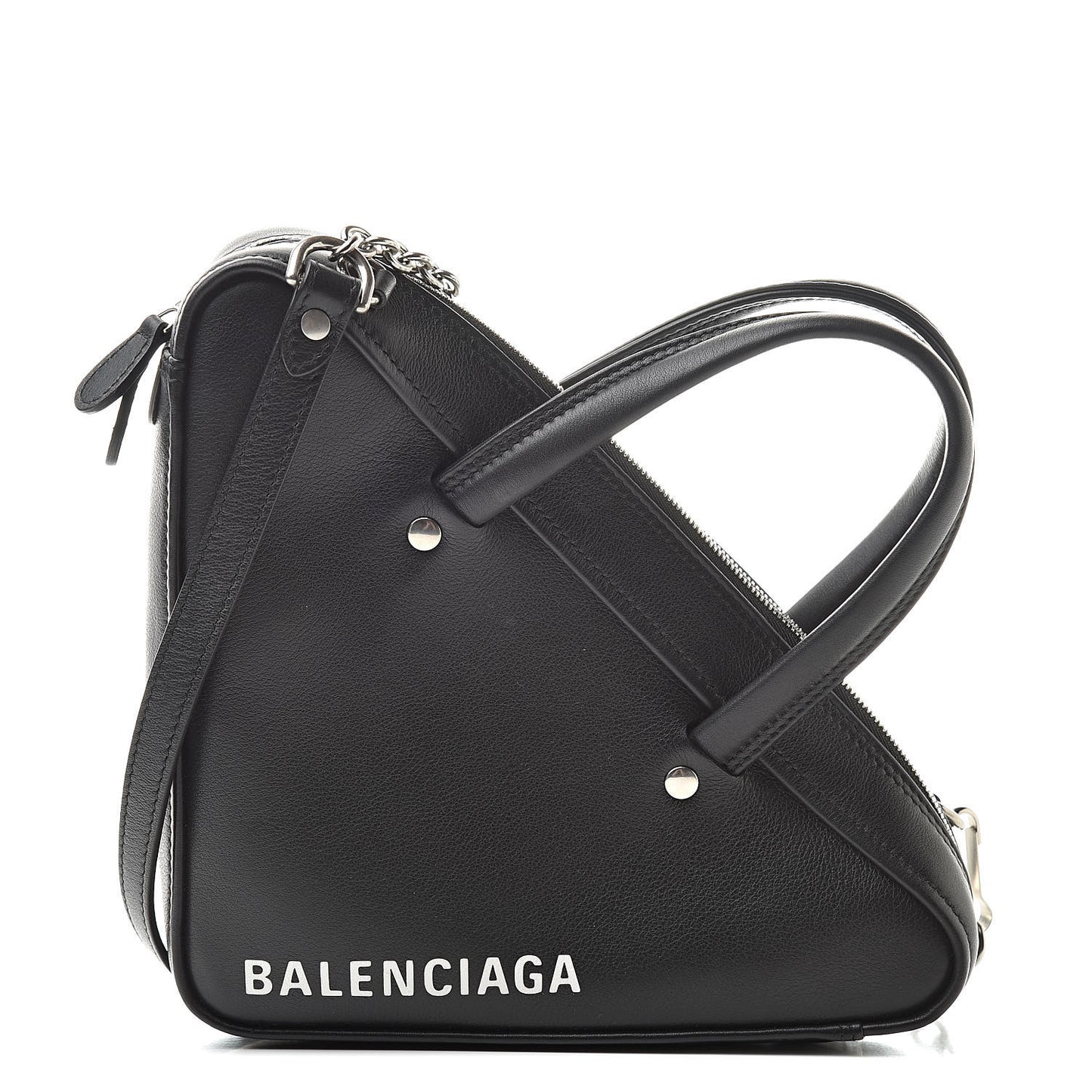 Calfskin XS Triangle Chain Duffle Black