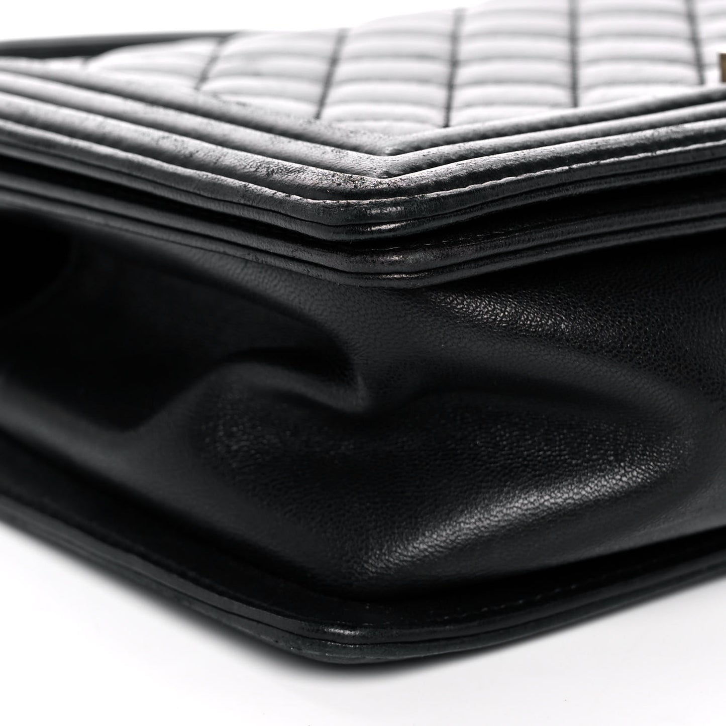 Lambskin Quilted Medium Boy Flap Black