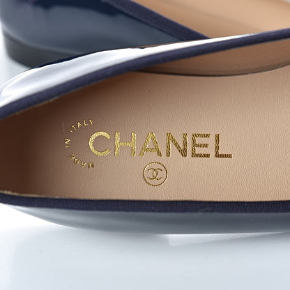 Chanel Patent Classic CC Ballet Flats 40 Navy 7 of 9