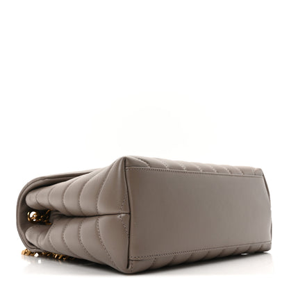 Saint Laurent Calfskin Y Quilted Monogram Small Loulou Chain Satchel Greyish Brown 4 of 10