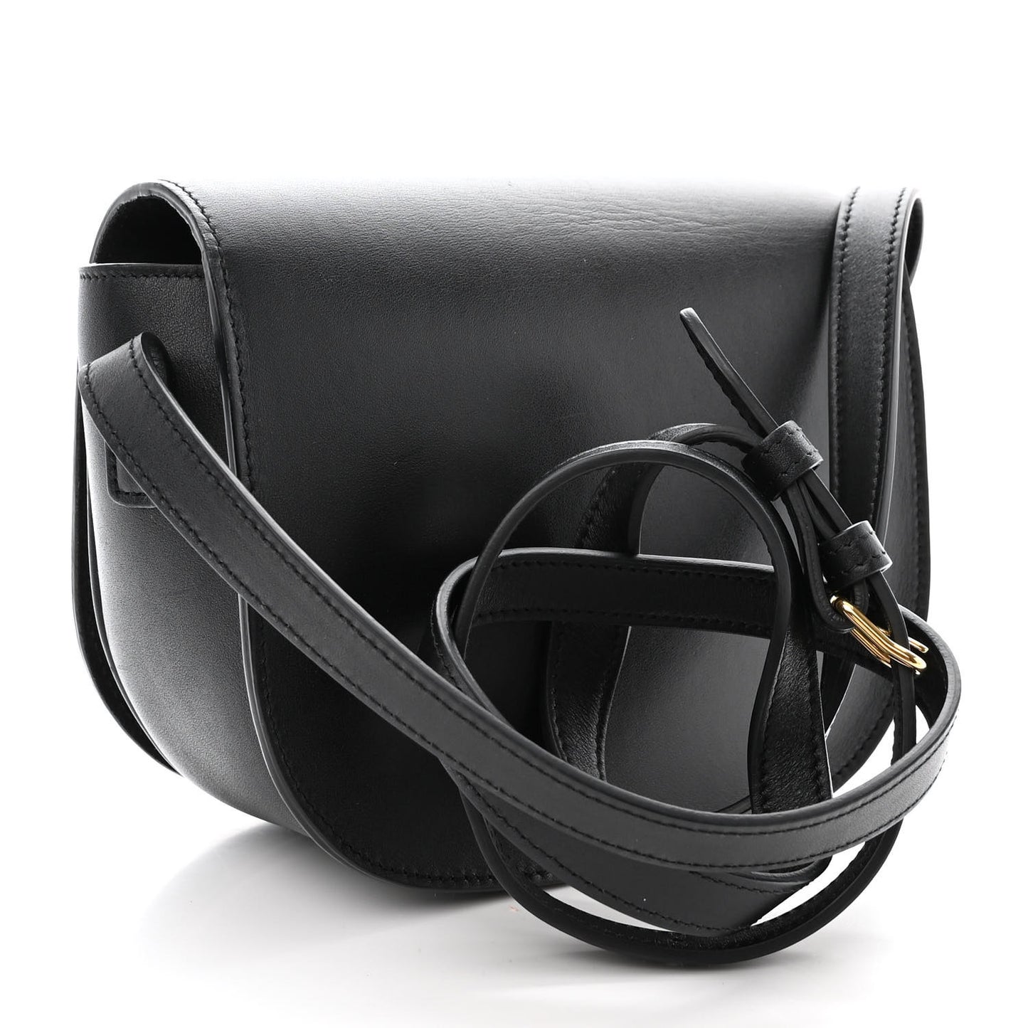 Smooth Calfskin Cuir Triomphe Folco Crossbody Bag Black