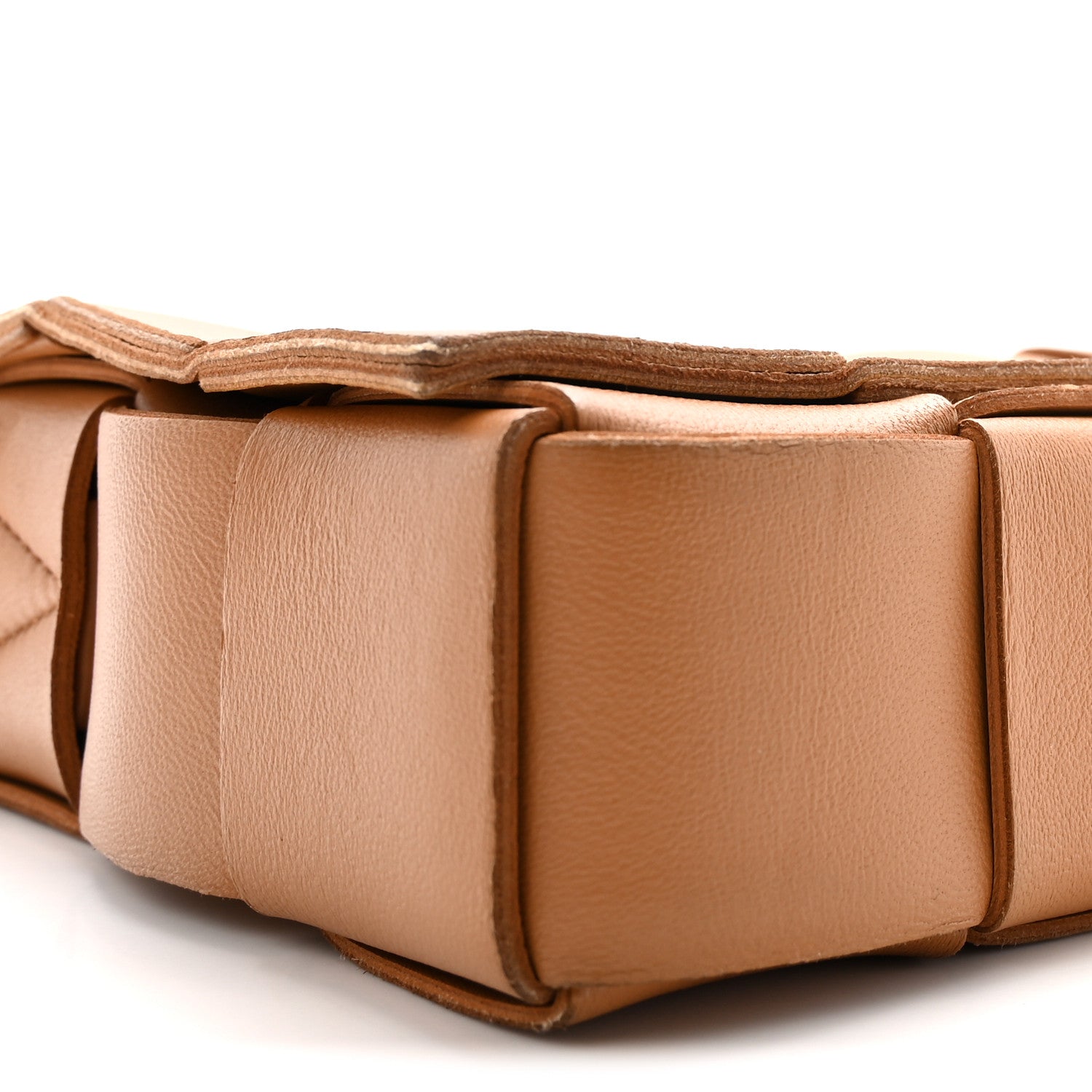 Bottega Veneta Lambskin Maxi Intrecciato Cassette Crossbody Bag Caramel 8 of 9