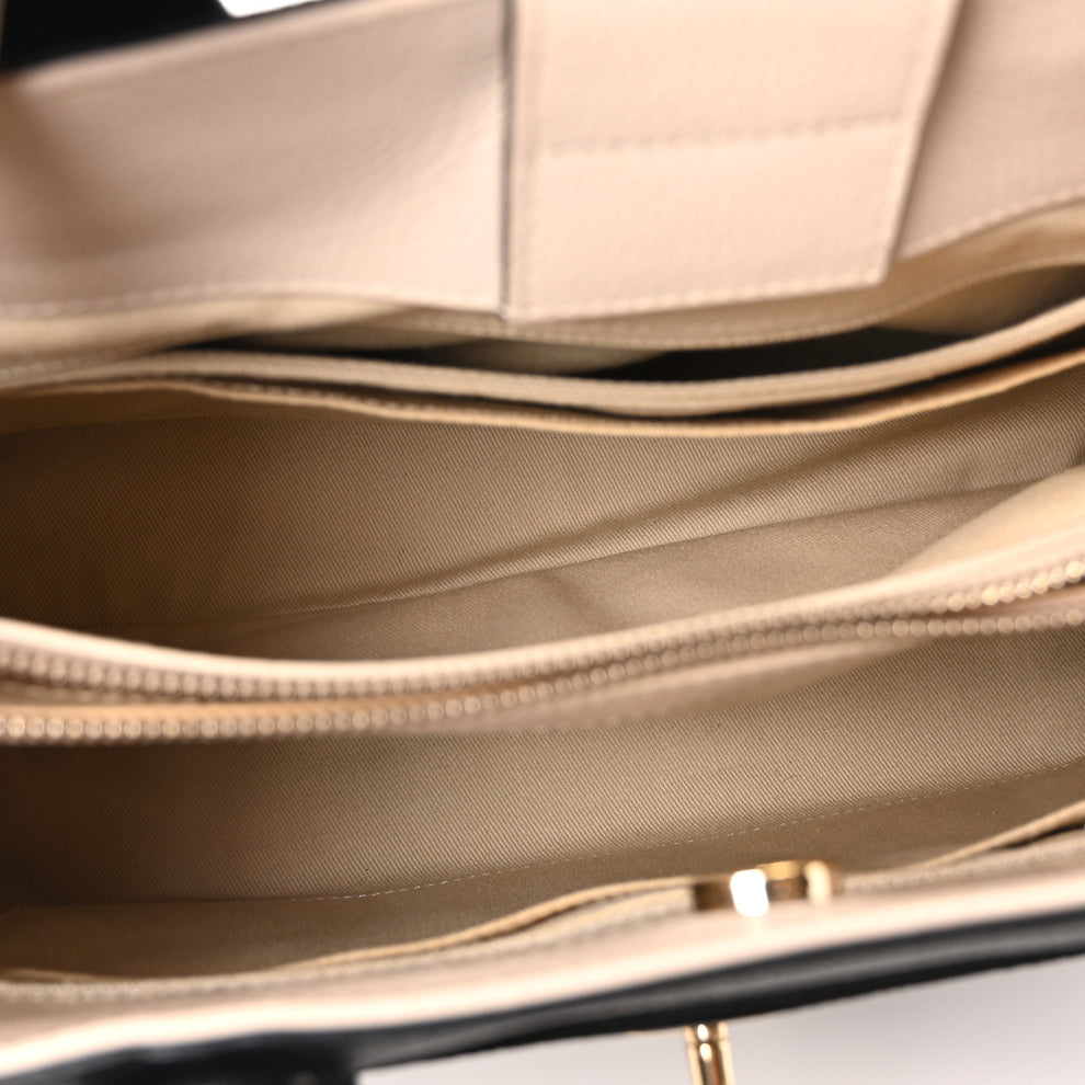 Chanel Grained Calfskin Small Bi-Color Neo Executive Shopper Tote Black ...