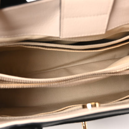 Chanel Grained Calfskin Small Bi-Color Neo Executive Shopper Tote Black Beige 5 of 10
