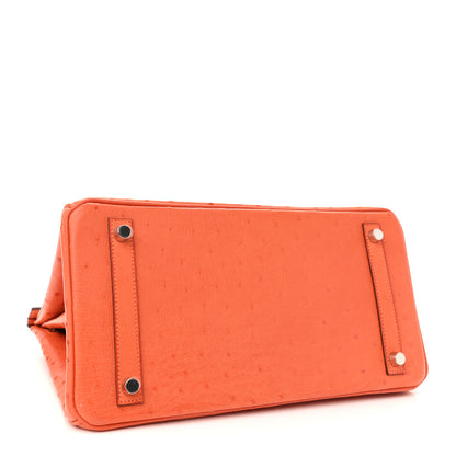 Hermes Ostrich Birkin 30 Tangerine 3 of 11