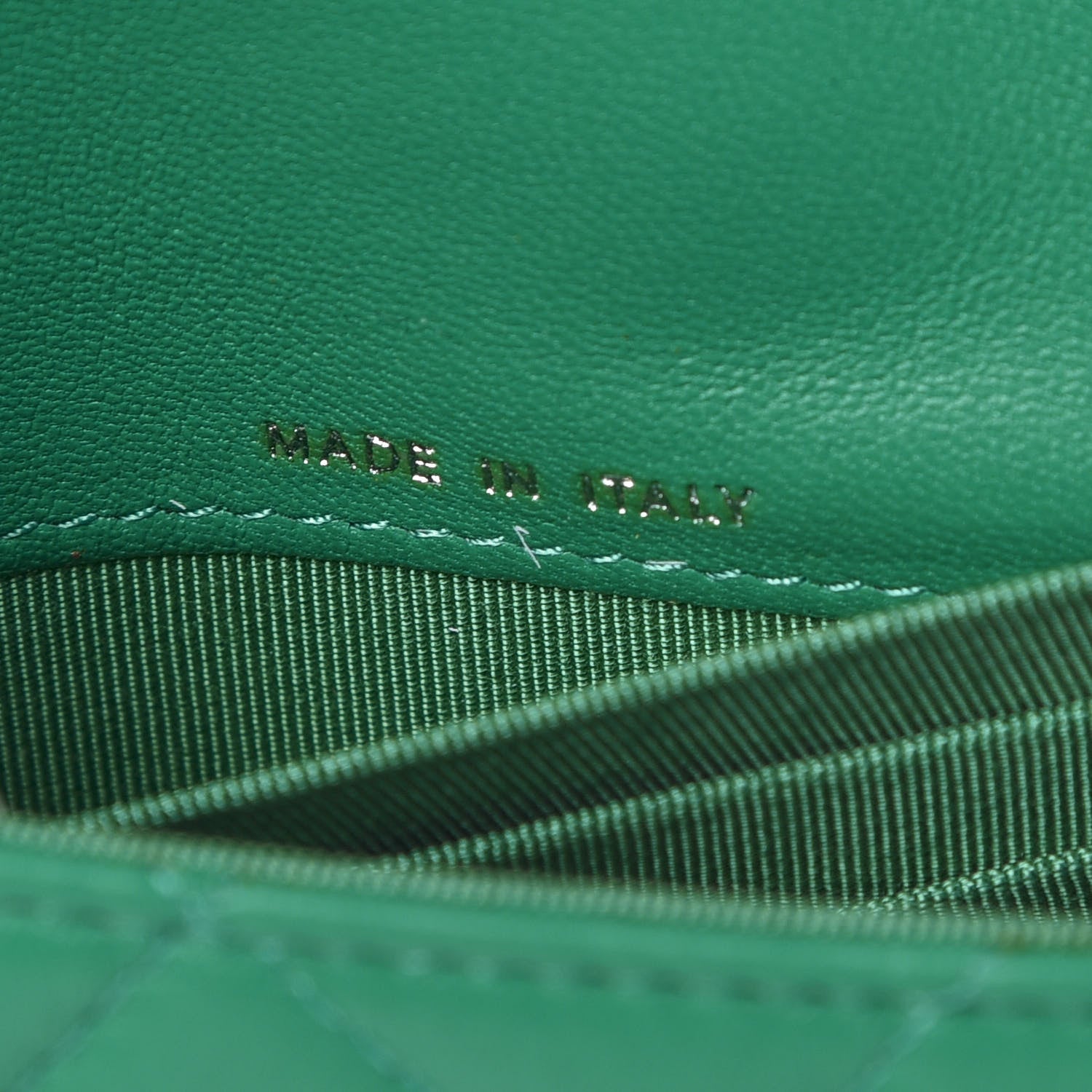 Chanel Lambskin Quilted Travel Wallet Green 7 of 9