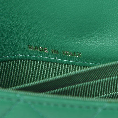 Chanel Lambskin Quilted Travel Wallet Green 7 of 9