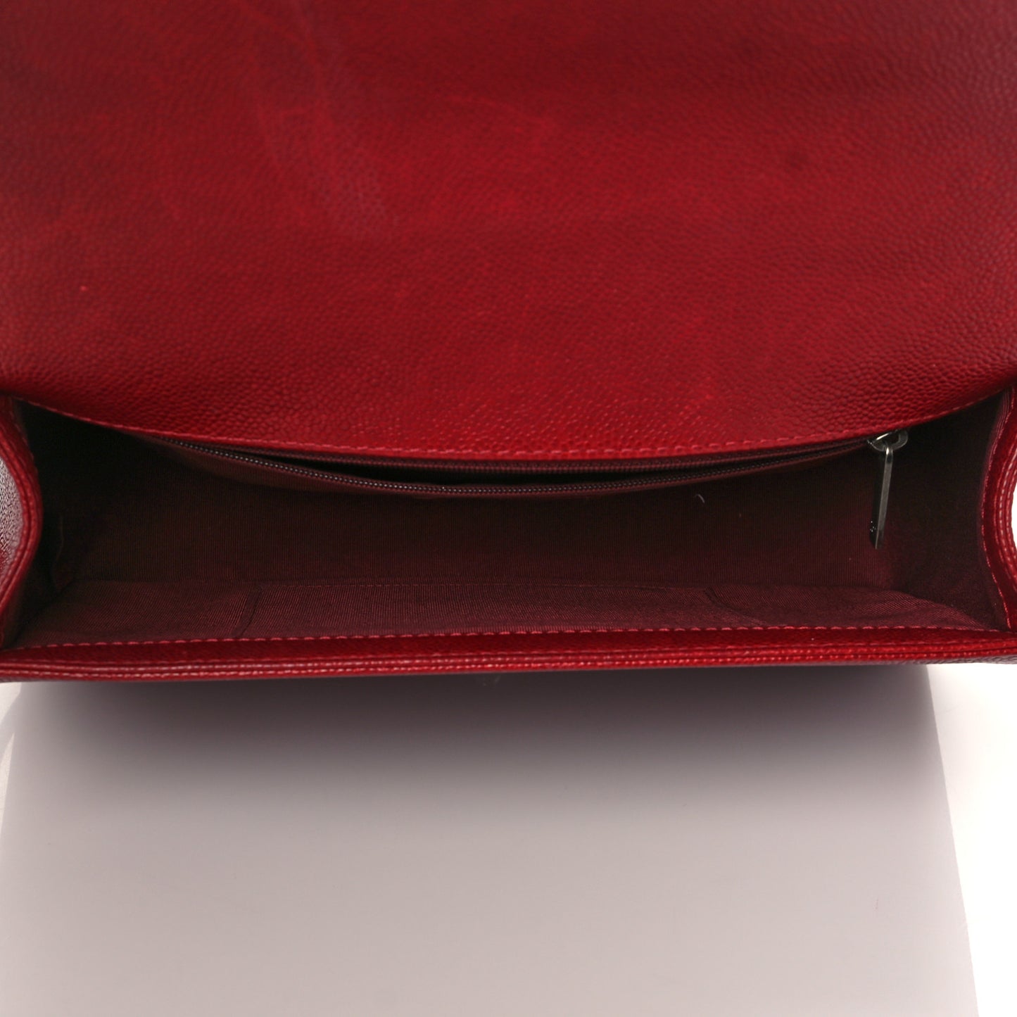 Caviar Quilted New Medium Boy Flap Dark Red
