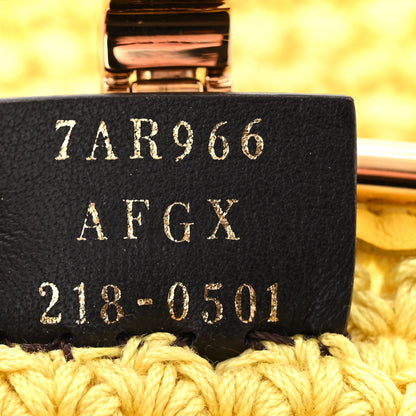 Fendi Fabric Crochet Baguette Phone Bag Giallo 7 of 10