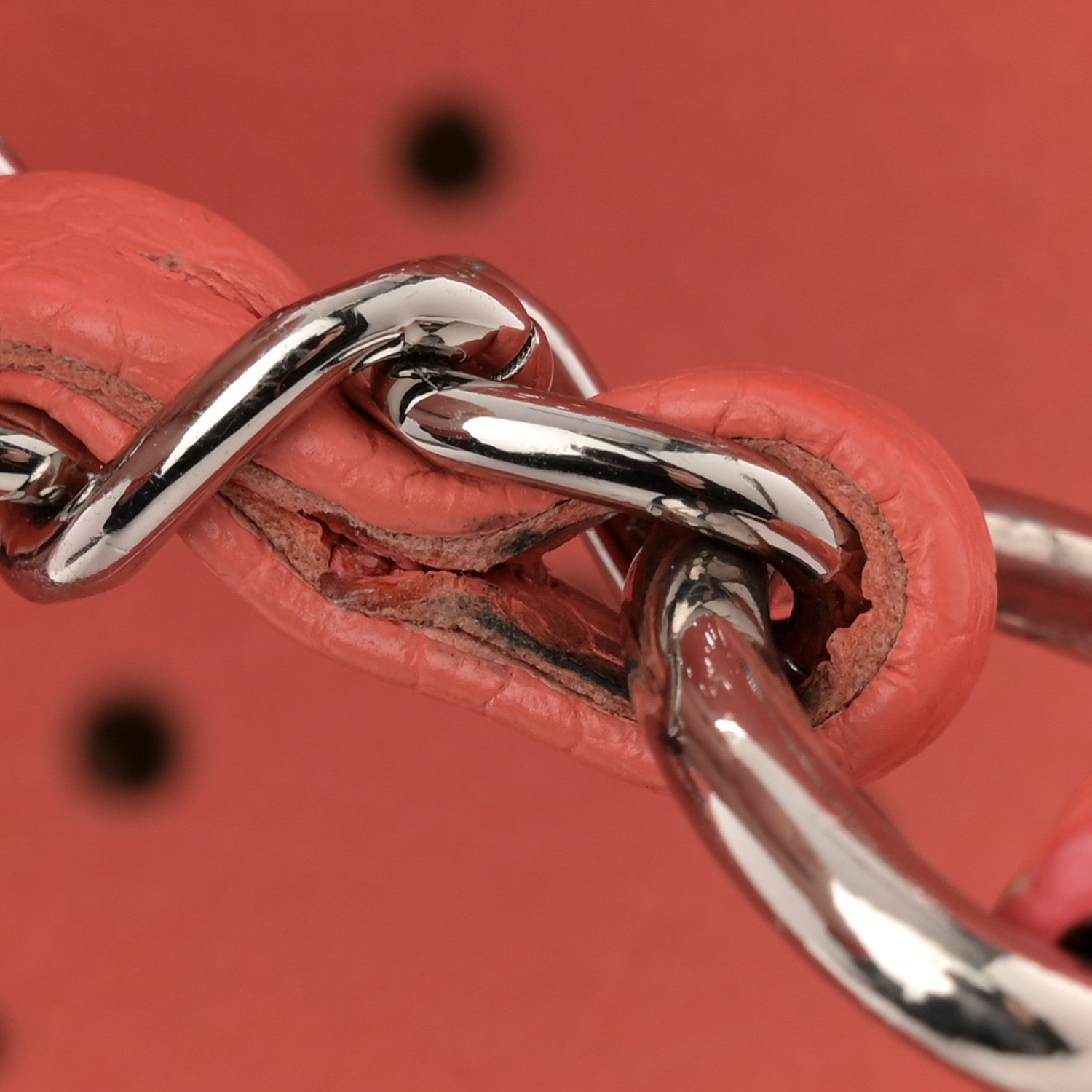 Chanel Perforated Grained Calfskin Small Shopping Tote Coral Beige 16 of 16