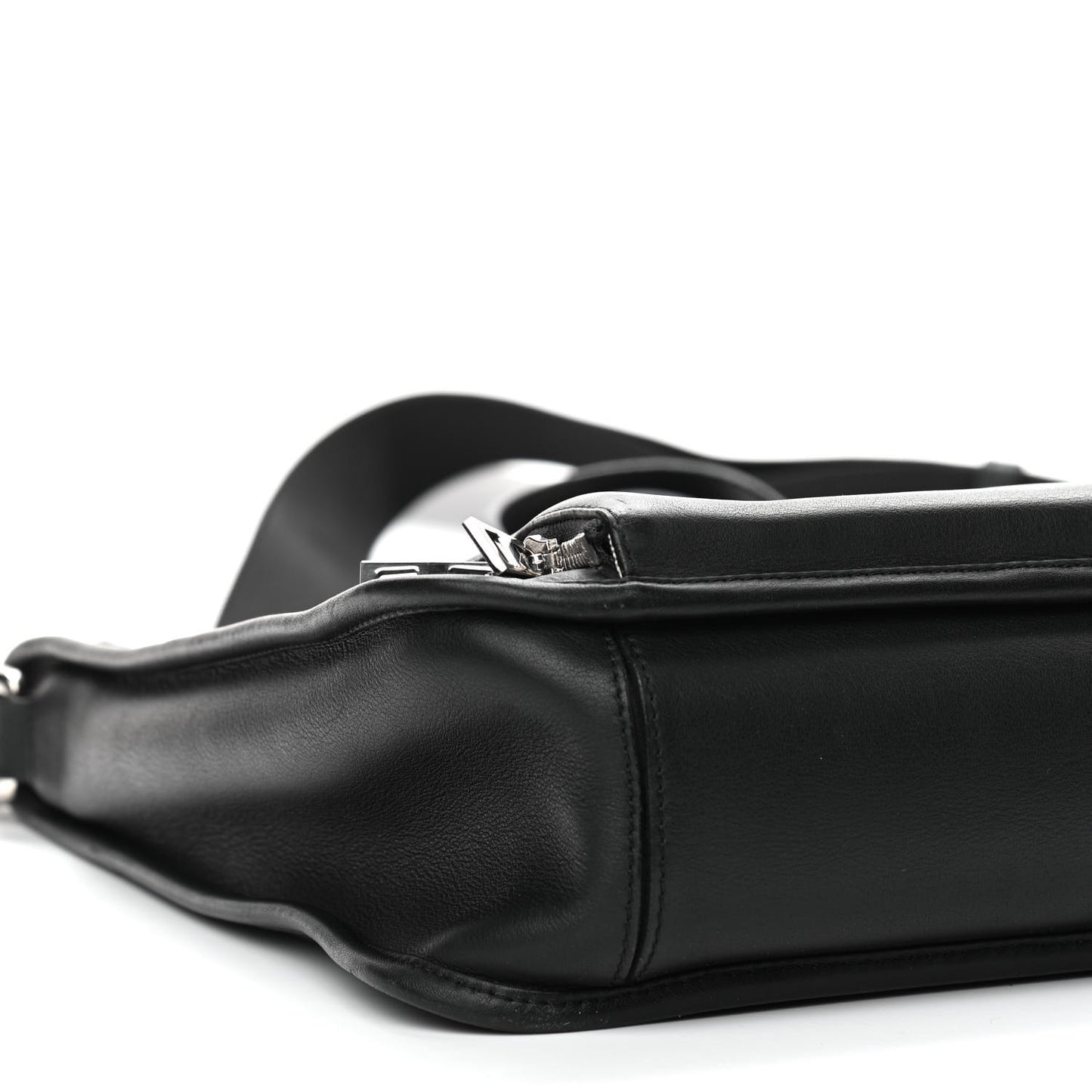 Calfskin Wide Briefcase Black