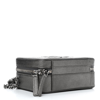Chanel Caviar Quilted Small CC Filigree Vanity Case Dark Silver 4 of 9