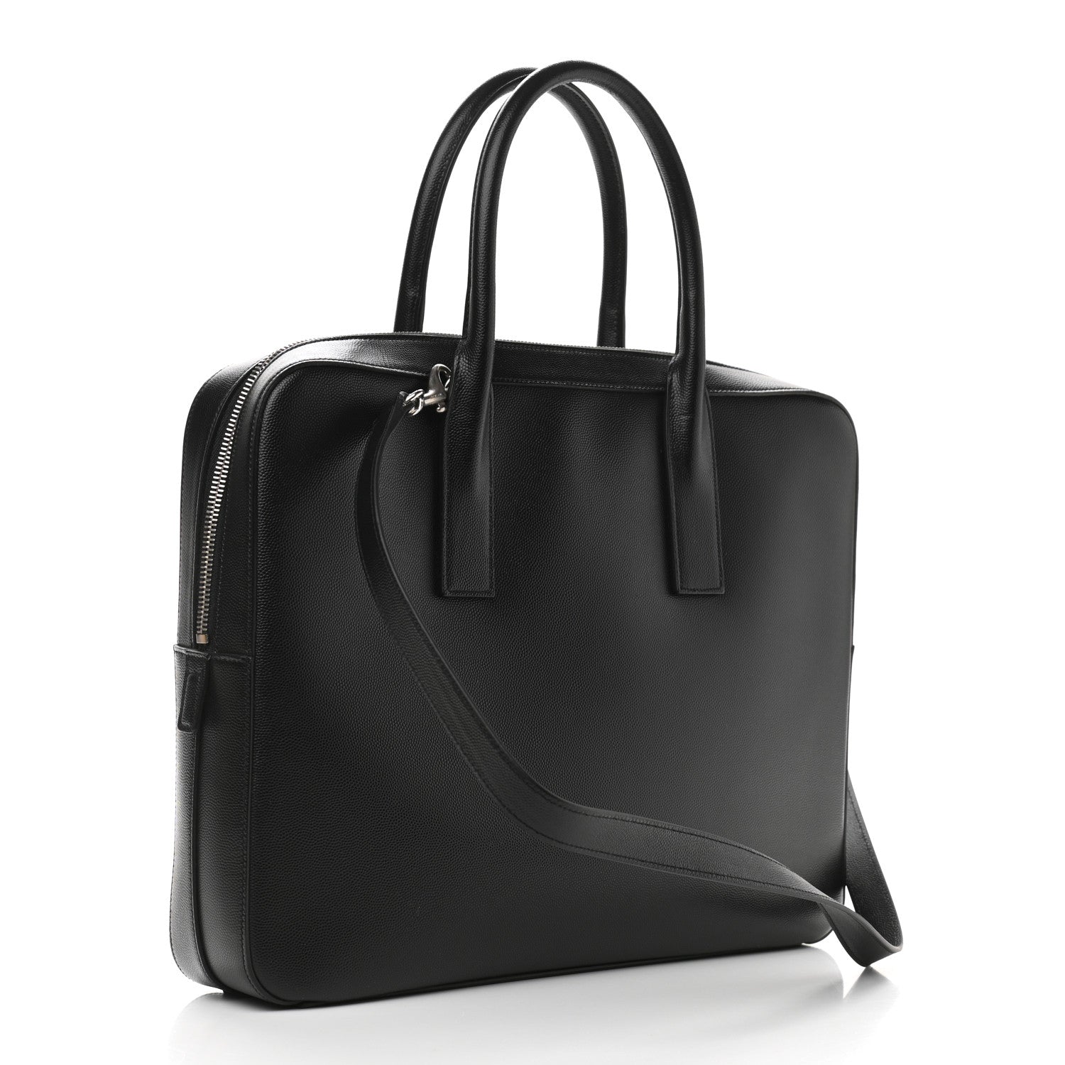 Saint Laurent Grain de Poudre Medium Museum Briefcase Black 3 of 10