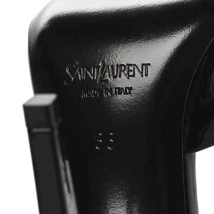 Saint Laurent Patent Calfskin La Scandale 110 Sandals 38 Black 8 of 10