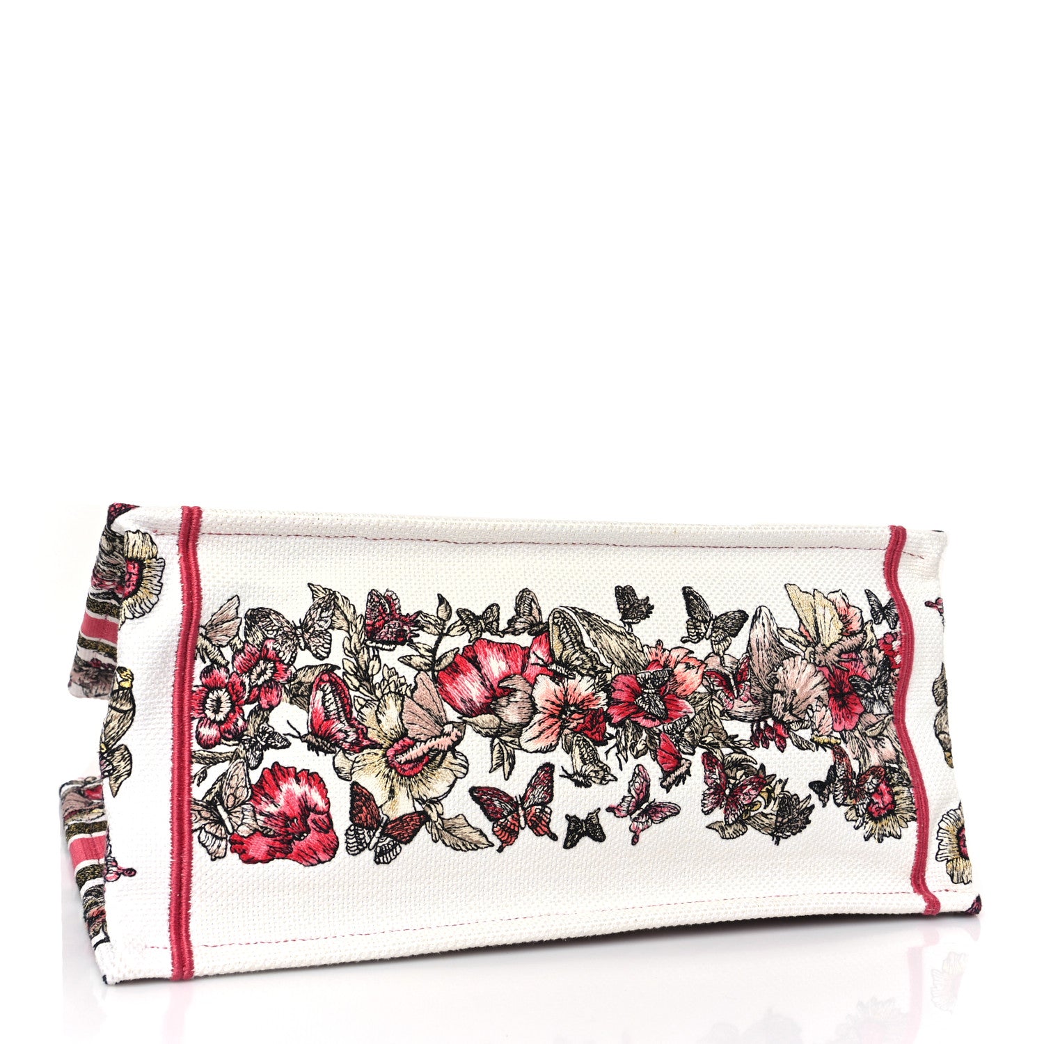 Christian Dior Canvas Embroidered Medium Butterfly Print Book Tote Multicolor 4 of 9