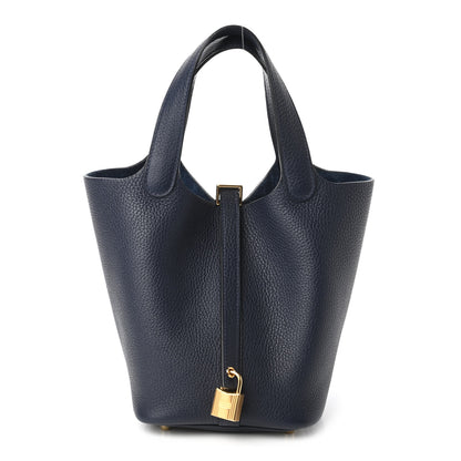 Hermes Taurillon Clemence Picotin Lock 18 PM Bleu Nuit 1 of 11