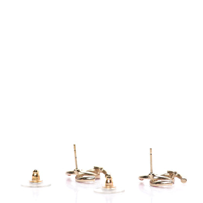 Chanel Crystal Baguette CC Earrings Gold Multicolor 3 of 5
