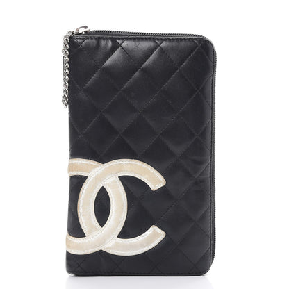 Chanel Cambon Zip Around Organizer Wallet Black White 1 of 25
