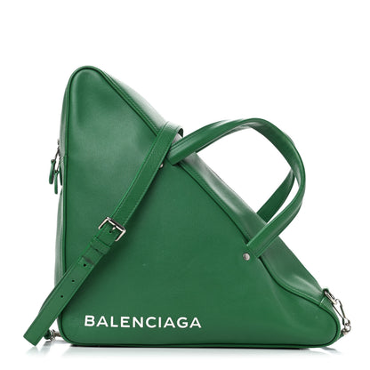 Balenciaga Shiny Day Calfskin M Triangle Duffle Vert Irlandais 1 of 6