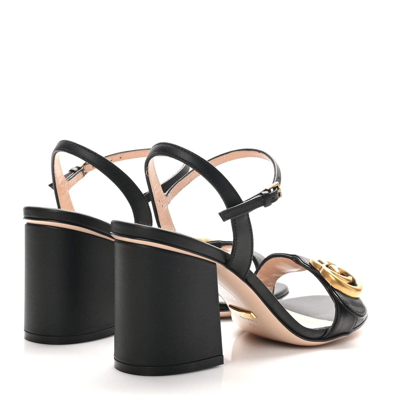 Gucci Lifford Calfskin GG Marmont Ankle Wrap 75mm Sandals 36 Black 5 of 9