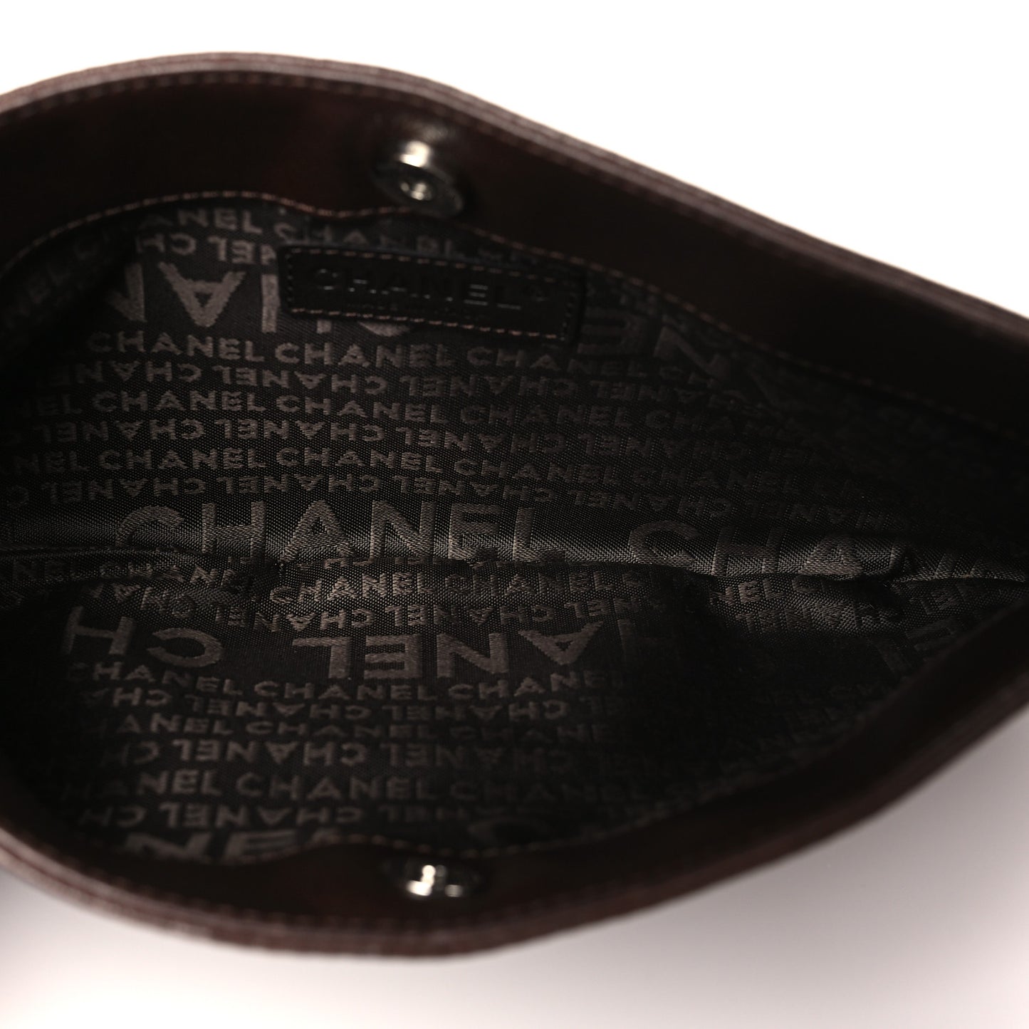 Calfskin Logo Pochette Brown