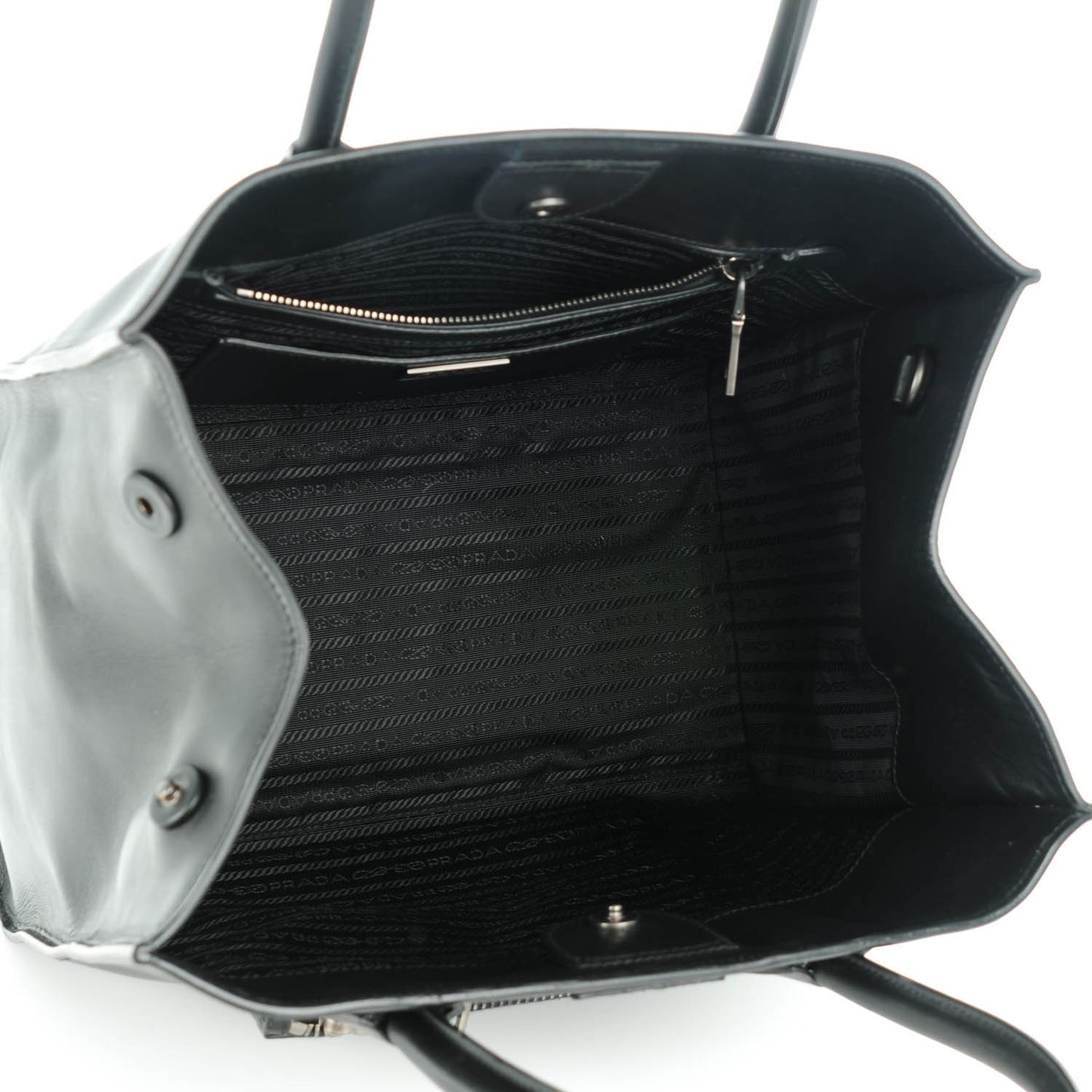 City Calf Front Pocket Tote Nero Black