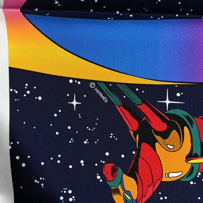 Hermes Silk Space Derby Scarf 90 Marine Rose Vif Multicolor 3 of 5