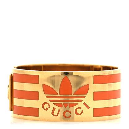 Gucci X ADIDAS Metal Enamel Cuff Bracelet S Orange 1 of 5